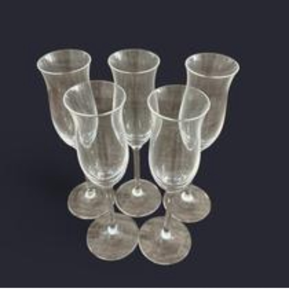 Elegant Clear Glass Leonardo set of 5 Champagne‎ Flutes Set